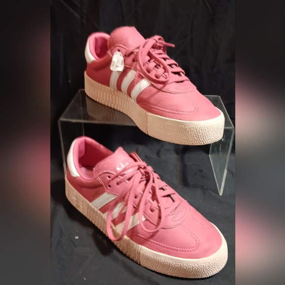 *New* ADIDAS SambaRose Leather Platform Trainers: size 10 - Picture 5 of 8